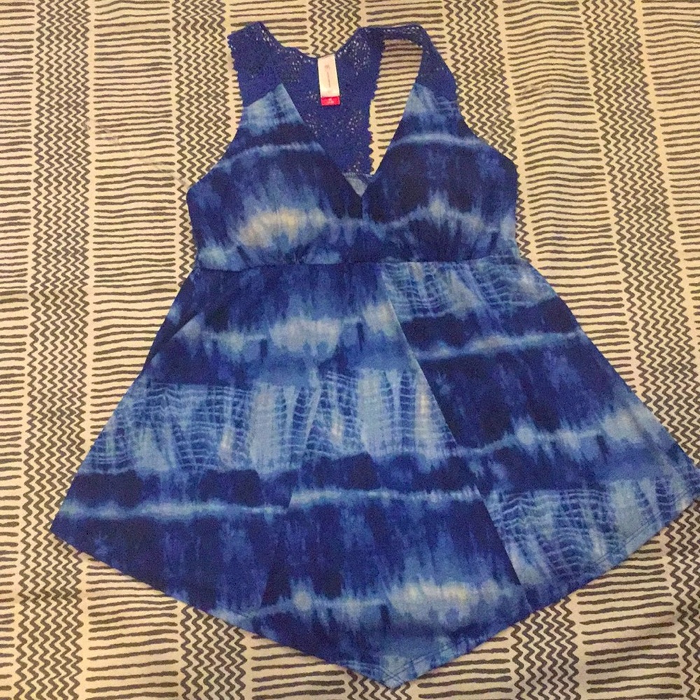 NWOT blue tie dye racerback tank top - Picture 2 of 7